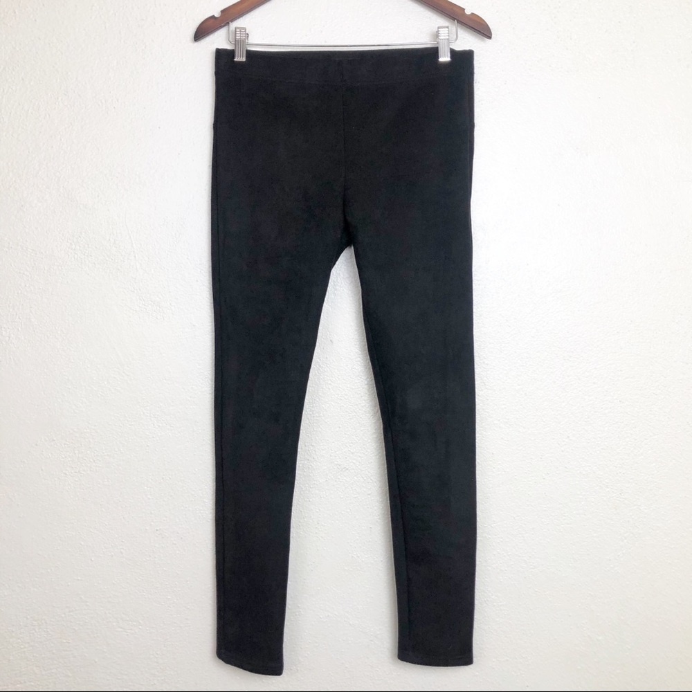 David Lerner black faux suede leggings
